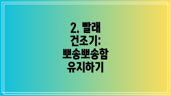 2. 빨래 건조기: 뽀송뽀송함 유지하기