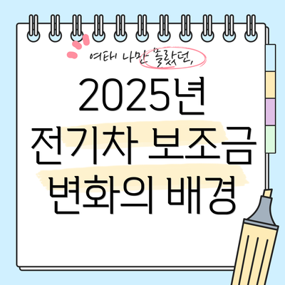 2025년 전기차 보조금 변화의 배경