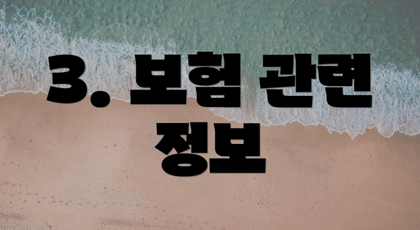 3. 보험 관련 정보
