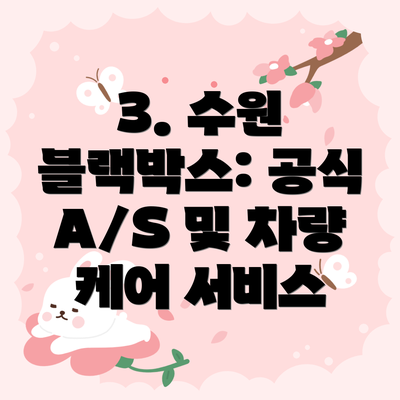 3. 수원 블랙박스: 공식 A/S 및 차량 케어 서비스