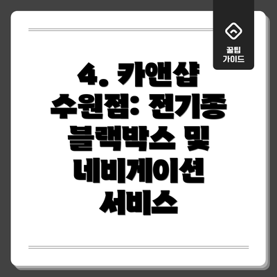 4. 카앤샵 수원점: 전기종 블랙박스 및 네비게이션 서비스