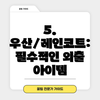 5. 우산/레인코트: 필수적인 외출 아이템