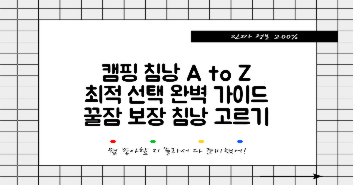 캠핑 침낭, 최적의 선택 가이드