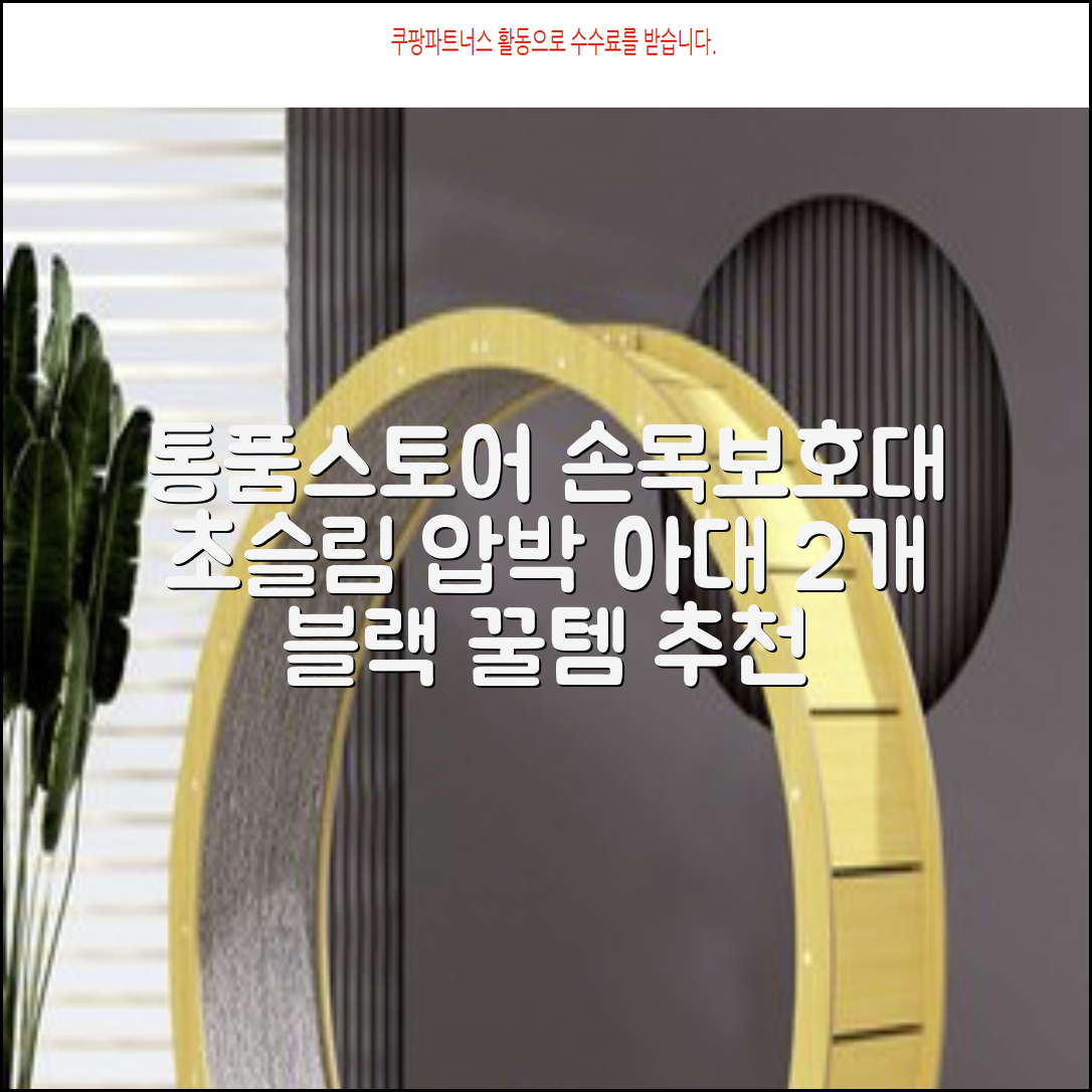 통품스토어 손목보호대 초슬림 압박 아대, 2개, 블랙 추천 리뷰