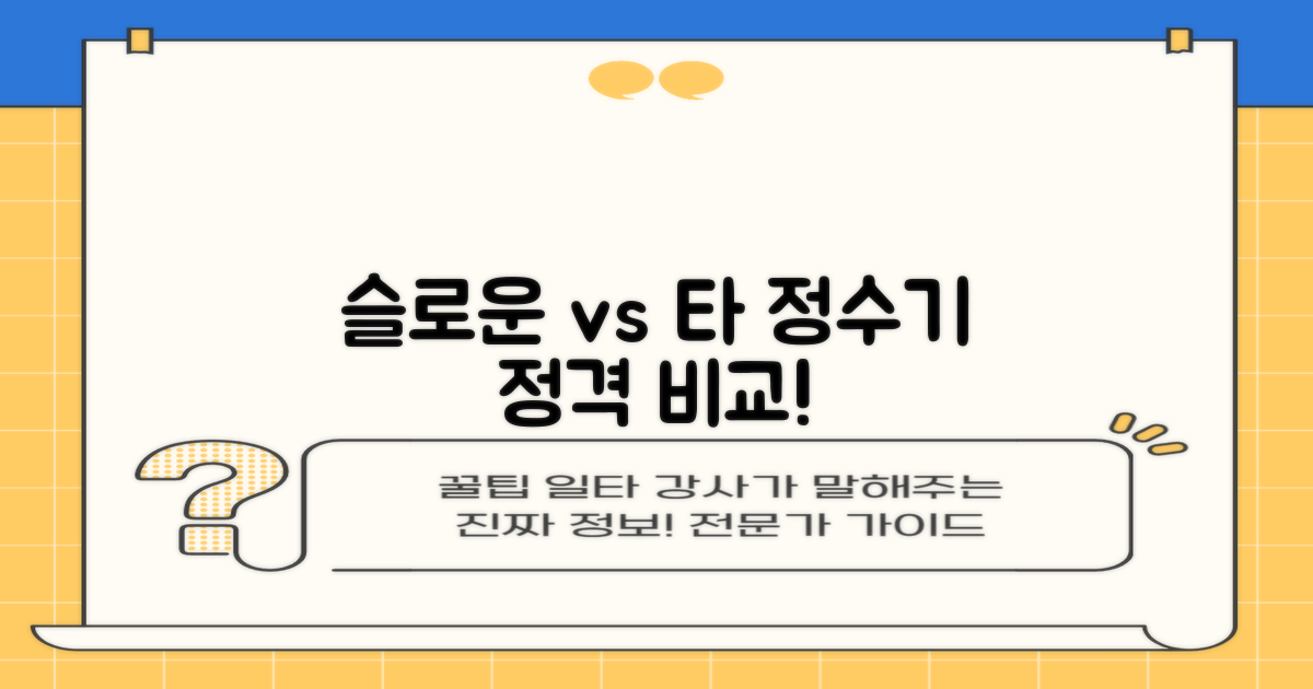 슬로운 vs 타 정수기 비교