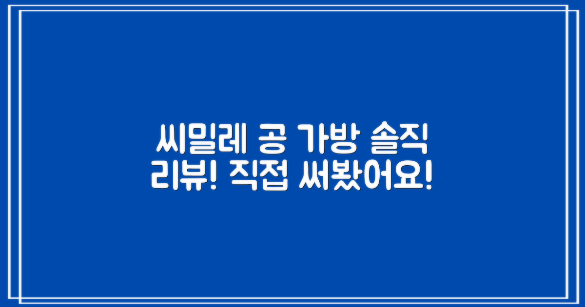 씨밀레 공 가방, 직접 써봤어요!