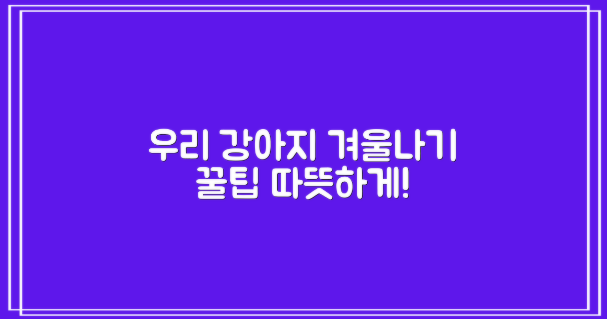우리 강아지를 따뜻하게