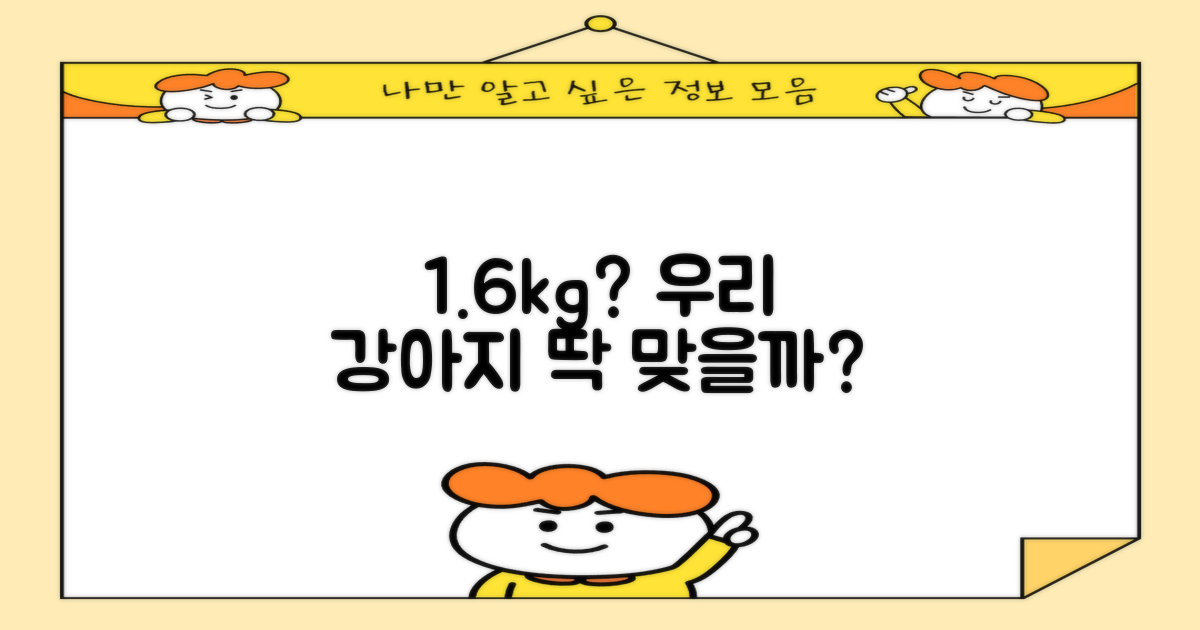 1.6kg, 우리 강아지에게 적절할까?
